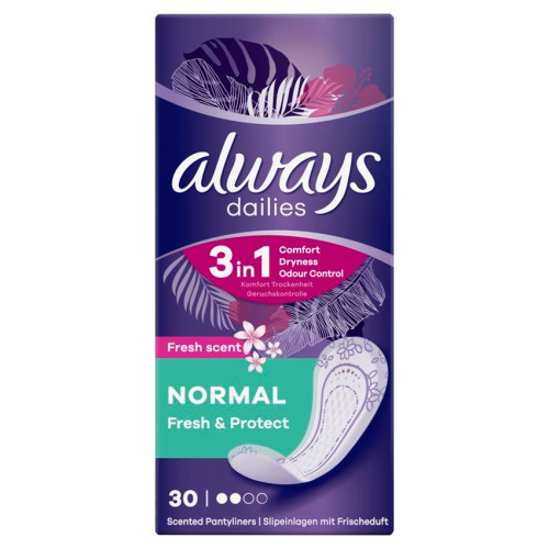 Always Dailies Fresh&Protect Normal Ежедневни дамски превръзки x30 бр