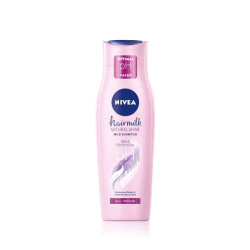 Nivea Hairmilk Natural Shine Подхранващ шампоан за блясък за изтощена коса 250 мл