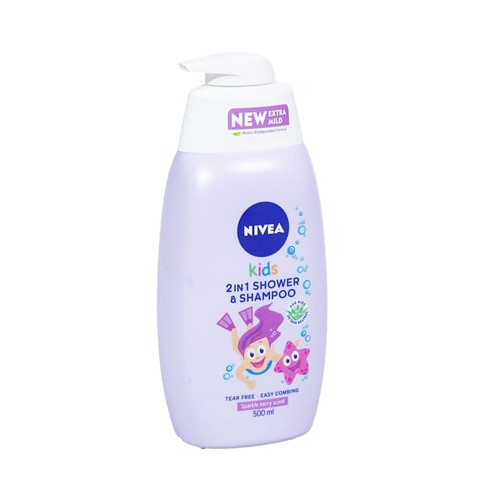 Nivea Kids 2в1 Душ-гел и шампоан за момичета 500 мл