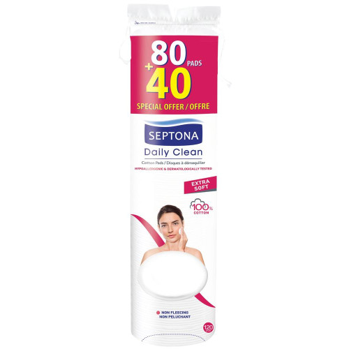 Septona Daily Clean Тампони за почистване на грим 80+40 бр