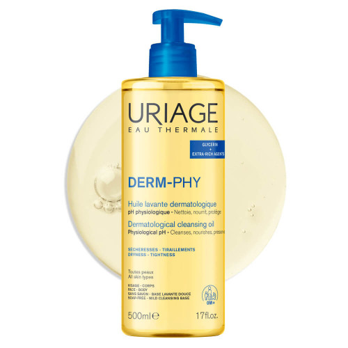 Uriage Derm-Phy Измиващо и подхранващо душ-олио за лице и тяло 500 мл