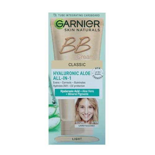 Garnier Skin Naturals Hyaluronic Aloe Classic BB Крем за лице с хиалурон и алое вера със светъл нюанс SPF15 50 мл