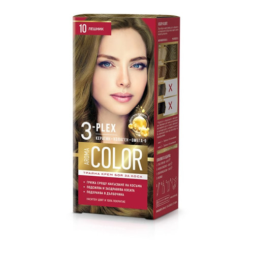 Color 3-Plex Трайна крем боя за коса Цвят №10 Лешник