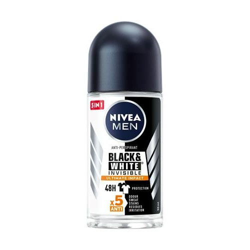Nivea Men Black & White Invisible Ultimate Impact Дезодорант рол-он против изпотяване за мъже  50 мл