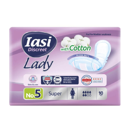 Iasi Super Discreet Lady Подложки за жени за лека инкотенция 6 капки х 10 бр