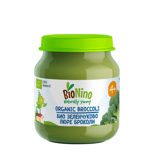 BioNino Био зеленчуково пюре броколи 4M+ 120 г 