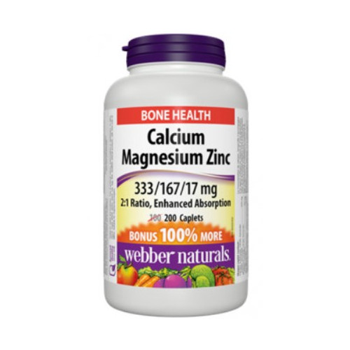 Webber Naturals Calcium Magnesium Zinc за коса, кожа и нокти 200 каплети 