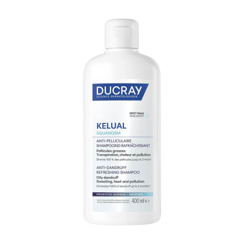 Ducray Kelual Squanorm Освежаващ шампоан против мазен пърхот 400 мл