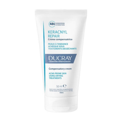 Ducray Keracnyl Repair Компенсиращ крем за лице с 48-часова хидратация 50 мл
