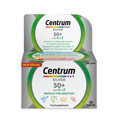 Centrum Silver 50+ A-Z Силвър Витамини и минерали за хора на възраст над 50 години х 30 таблетки Pfizer 