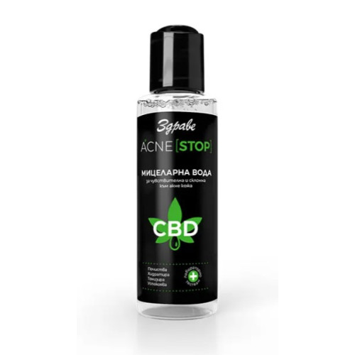 Здраве Acne Stop CBD Мицеларна вода за чувствителна и склонна към акне кожа 150 мл