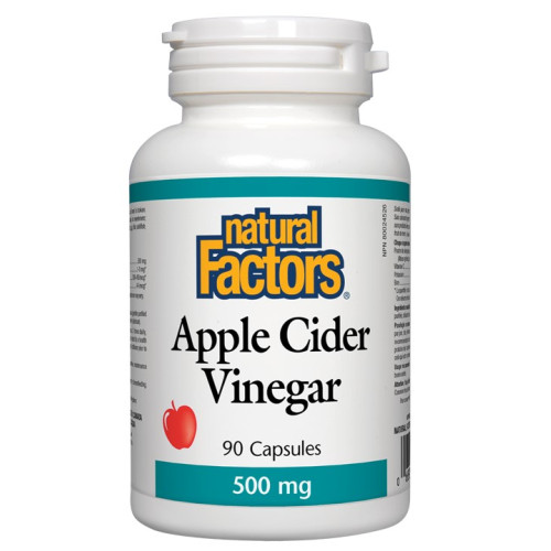 Natural Factors Apple Cider Vinegar Ябълков оцет за здравословно отслабване 500 мг х 90 капсули
