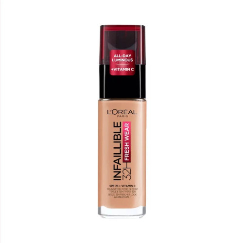 L’Oreal Infallible 32H Fresh Wear Дълготраен фон дьо тен със слънцезащитен фактор SPF25 235 Honey 30 мл