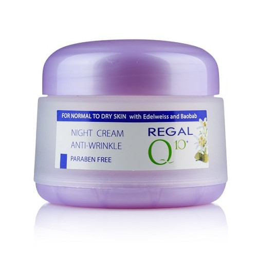 Regal Q10+ Нощен крем против бръчки с еделвайс и масло от баобаб 50 мл