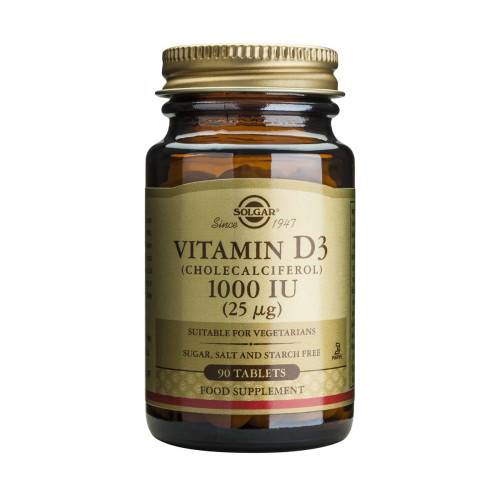 Solgar Vitamin D3 Витамин D3 за здрава костна система 1000IU x 90 таблетки