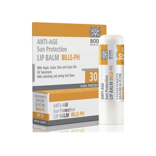 Bodi Beauty Bille-PH Слънцезащитен балсам за устни SPF30 4 гр