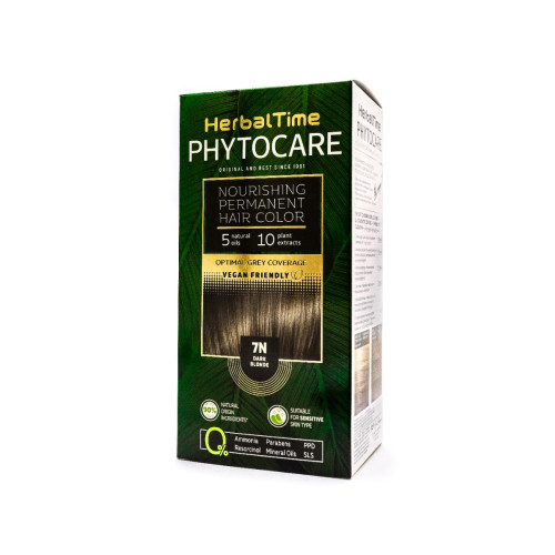 Herbal Time Phytocare Подхранваща трайна боя за коса 7N Тъмно рус