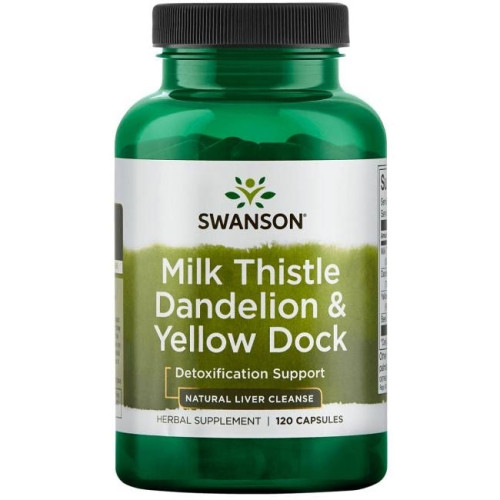 Swanson Milk Thistle, Dandelion & Yellow Dock Бял Трън, глухарче и къдрав лапад х 120 капсули