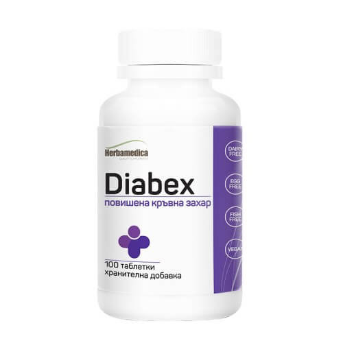 Herbamedica Diabex Диабекс при повишена кръвна захар x 100 таблетки