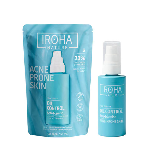 Iroha Nature Лек матиращ крем за лице против акне с 5% ниацинамид 50 мл