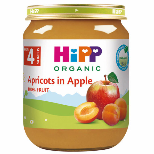 HiPP Био кайсии и ябълки 4М+ 125 г