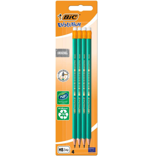 BIC Молив с гума Evolution HB х 4 бр.