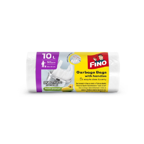 Fino Smart Handles Торби за смет с дръжки, аромат папая 10 л, 50 бр
