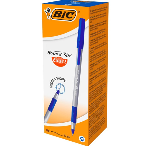 BIC Химикали Round Stic Exact - Син 20 бр.