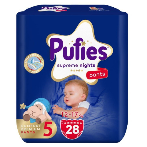 Pufies Supreme Nights Pants Пелени - гащички за нощна употреба Junior (11-16 кг) х 28 бр 