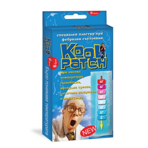 Kool Patch Лепенка с гел срещу висока температура, главоболие, махмурлук 5см/11см 6 бр