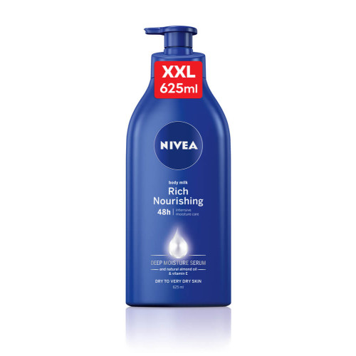 Nivea Rich Nourishing Подхранващо мляко за тяло за суха и много суха кожа 625 мл