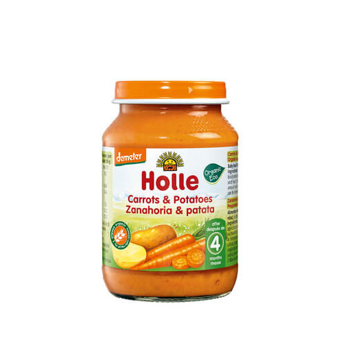 Holle Био пюре моркови и картофи 4М+ 190 гр