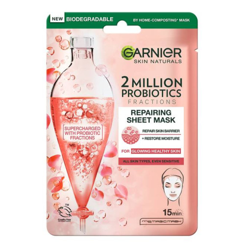 Garnier Skin Naturals Probiotics Хартиена маска за лице за обновяване на кожата 22 г