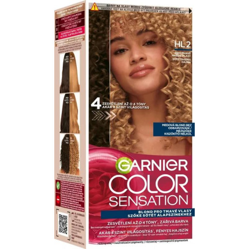 Garnier Color Sensation Изсветляваща боя за тъмнокестеняви коси, HL2 7.31 Dark Brown Hair/ Карамелено русо