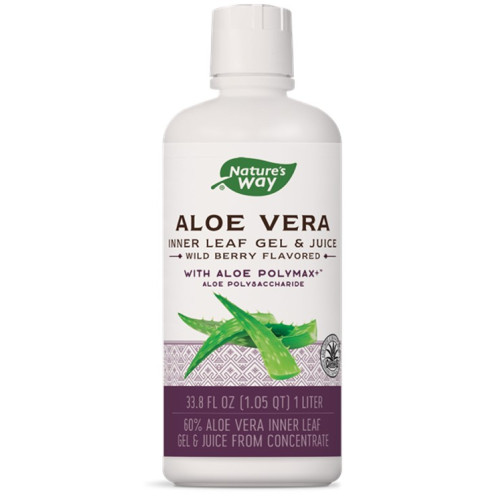 Nature's Way Aloe Vera Inner Leaf Gel/ Juice wild Berry Flavored Алое вера гел горски плодове 60% 1 литър