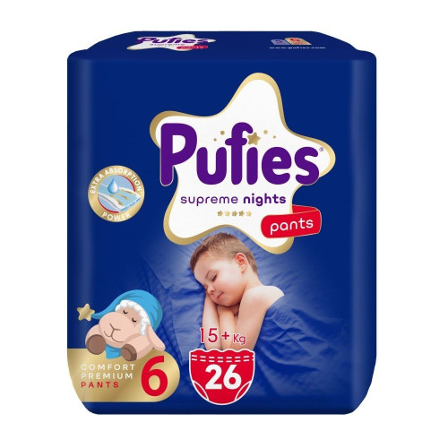 Pufies Supreme Nights Pants Пелени - гащички за нощна употреба XL (15 кг+) х 26 бр 
