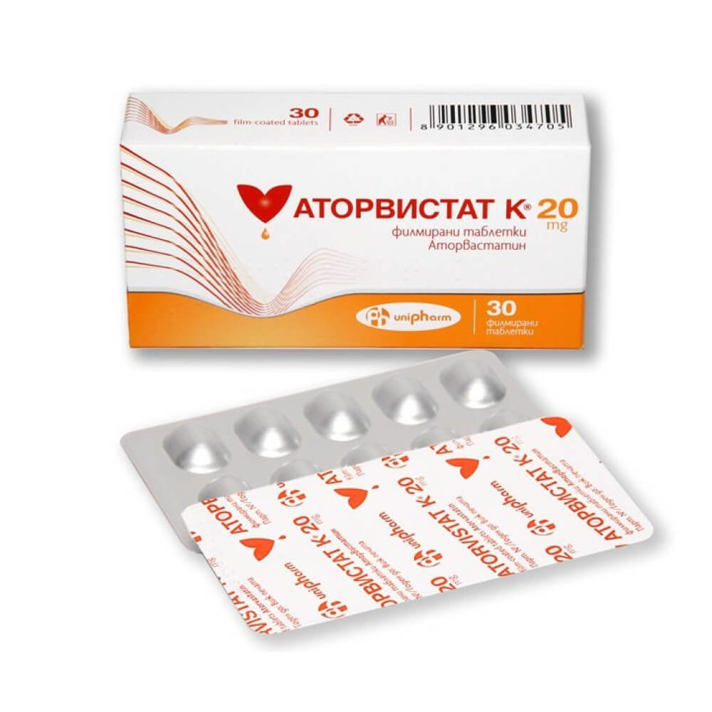 Аторвистат К 20 мг х 30 таблетки Unipharm
