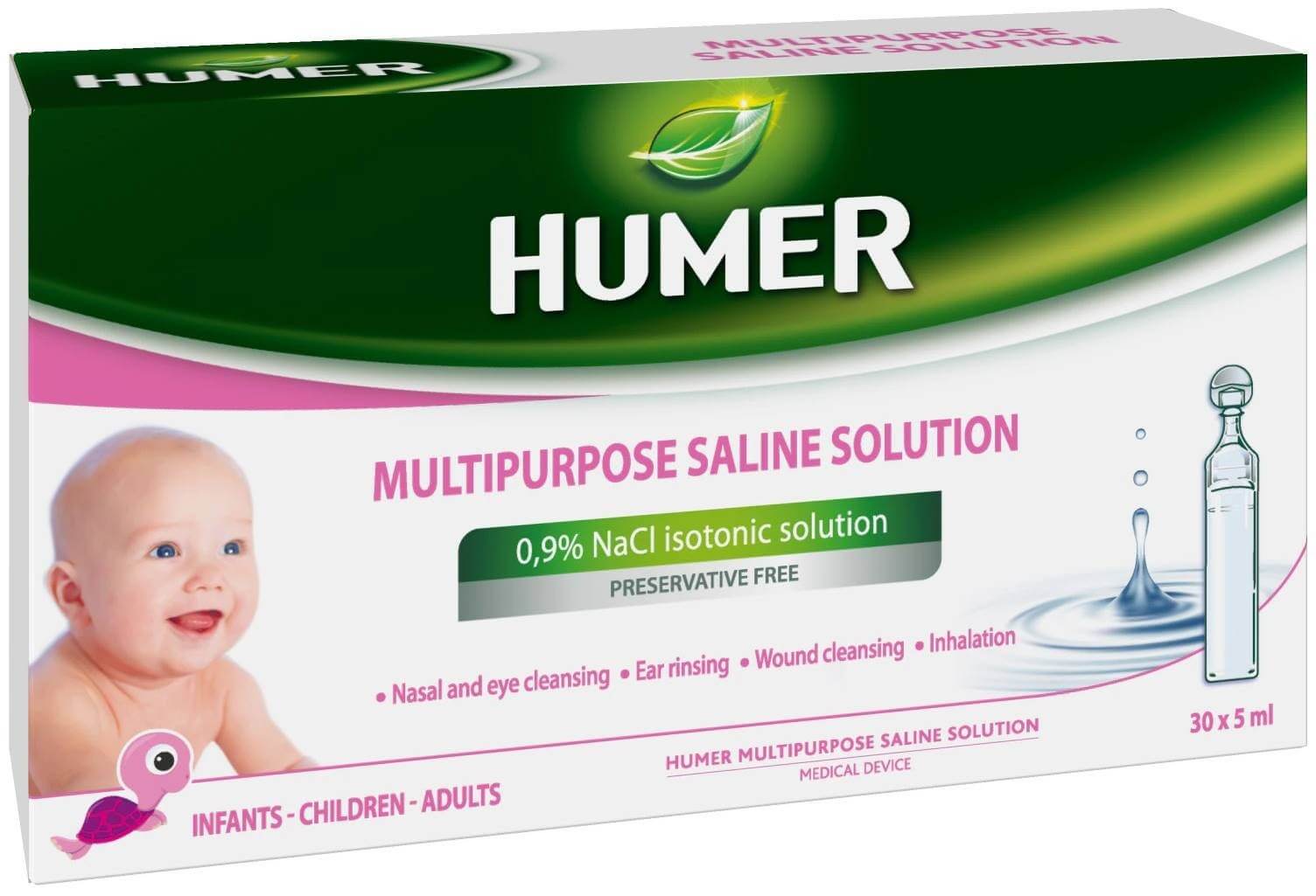 Humer Мултифункционален физиологичен разтвор за бебета 5 мл х 30 дози Urgo