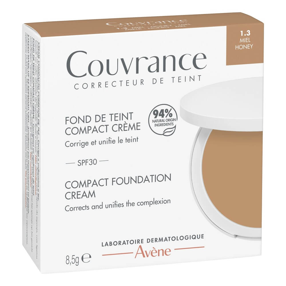 フェイスクリーム Canon 7130 Avene Couvrance Компактен Фон дьо тен SPF30 № 1.3 Мед - Honey 8.5