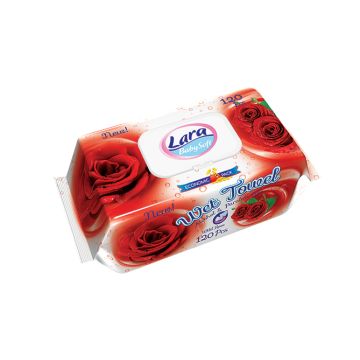 Lara Мокри кърпички с екстракт от роза x120 бр