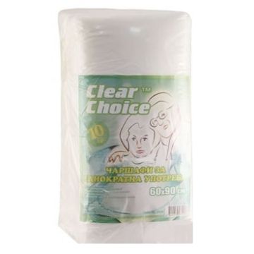 Еднократни чаршафи Clear Choice 60/90 10 бр
