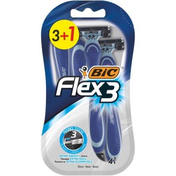 Bic Flex 3 Самобръсначка за многократна употреба за мъже х 3+1 бр