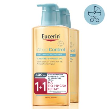 Eucerin AtopiControl Измиващо душ-олио 2 x 400 мл Комплект