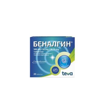 Беналгин при главоболие 500 мг х 20 таблетки Teva