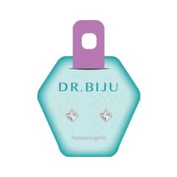 Dr. Biju Square Crystal Хипоалергенни медицински обеци DSQ60C001