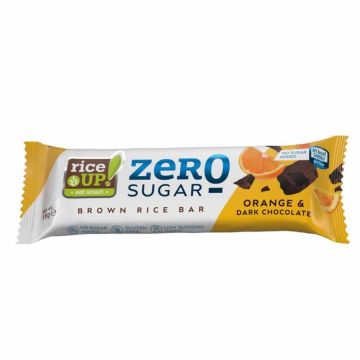 RiceUP Zero Sugar Brown Rice Оризов бар портокал и тъмен шоколад 18 гр