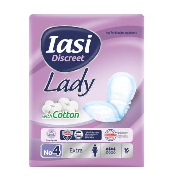 Iasi Extra Discreet Lady Подложки за жени за лека инкотенция 4 капки х 16 бр