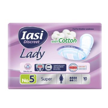 Iasi Super Discreet Lady Подложки за жени за лека инкотенция 6 капки х 10 бр