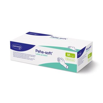 Hartmann Peha-soft Latex Protect Еднократни латексови ръкавици без талк Размер М х 100 бр