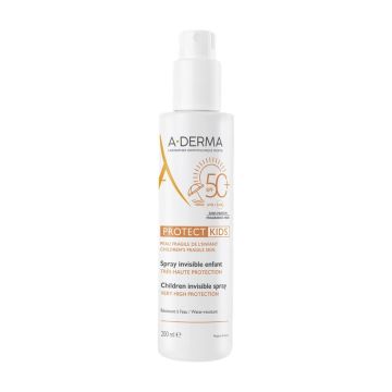 A-Derma Protect Слънцезащитен спрей за тяло за деца невидим SPF50+ 200 мл